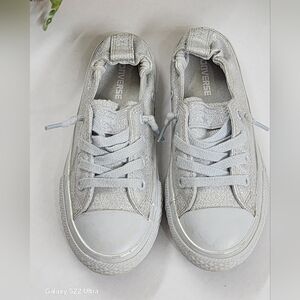 Converse Kids Shimmering Silver Sneakers